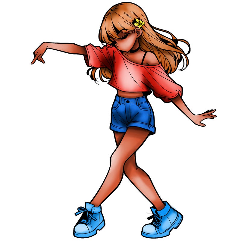 realistic girl danceing