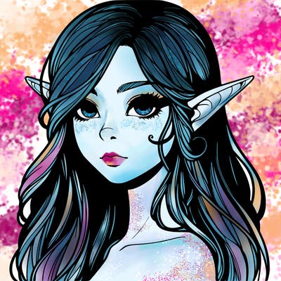 elf girl realistic dark fantasy