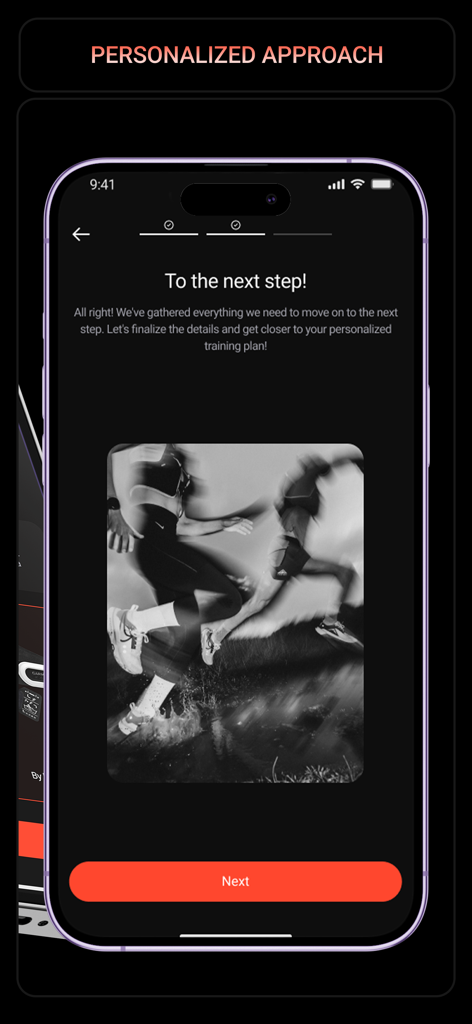 BeFasta Running Training Plans - BeFasta app screen showing the setup for a personalized running training plan.