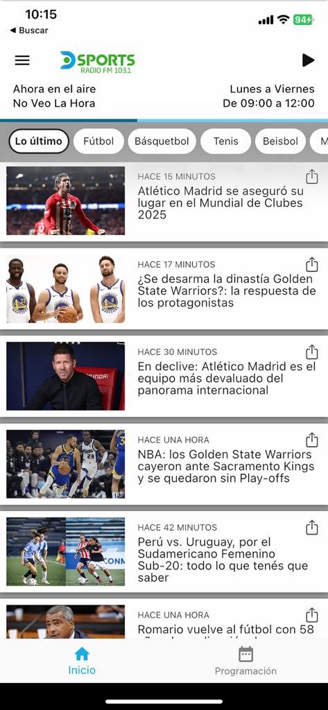 Latest sports news feed on the DSPORTS Radio app.