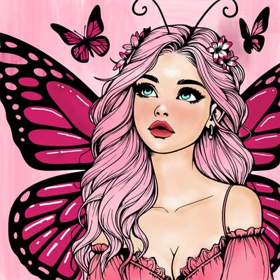 butterfly fairy realistic girl