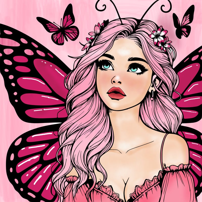butterfly fairy realistic girl