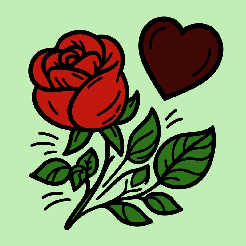 rose and heart