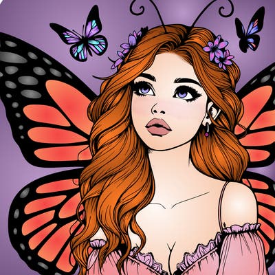 butterfly fairy realistic girl