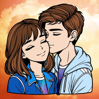 realistic girl and boy  love