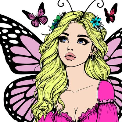 butterfly fairy realistic girl