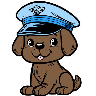 dog in  cap