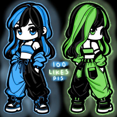 girl in crop top and baggy pants