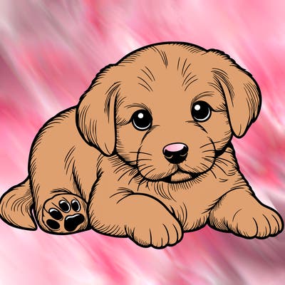 a cute realistic puppy