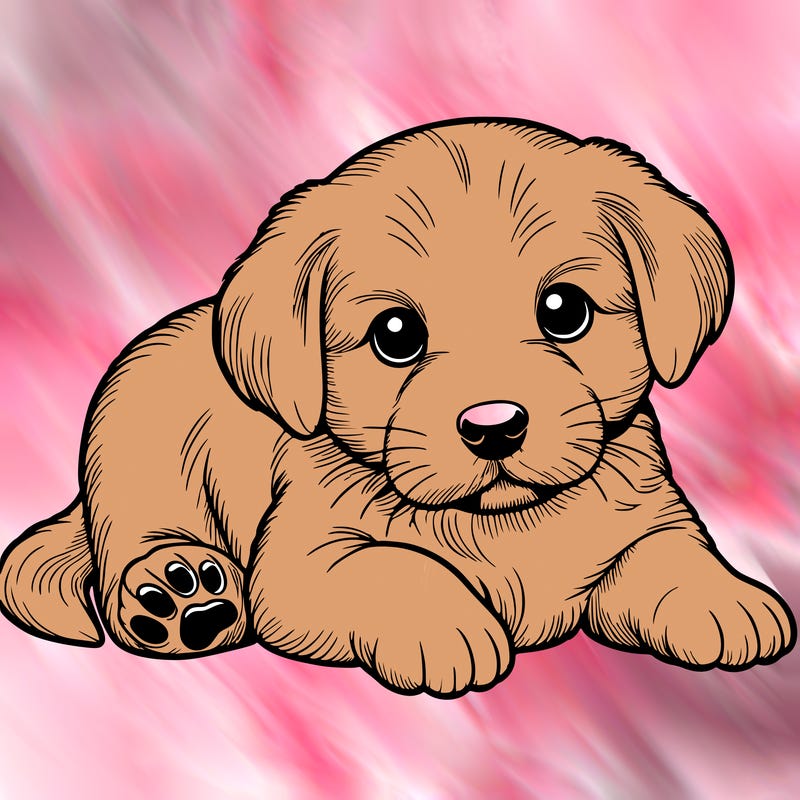 a cute realistic puppy