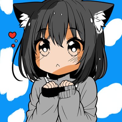 shy anime catgirl