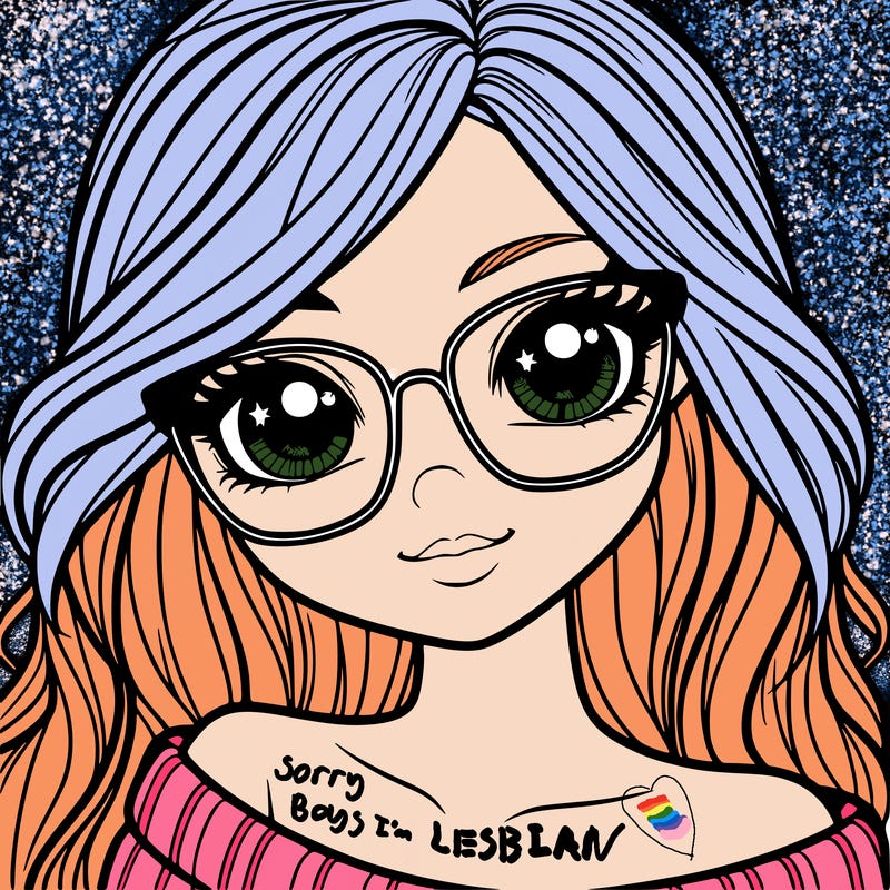 girl with beautiful eyes, hair, and glasses