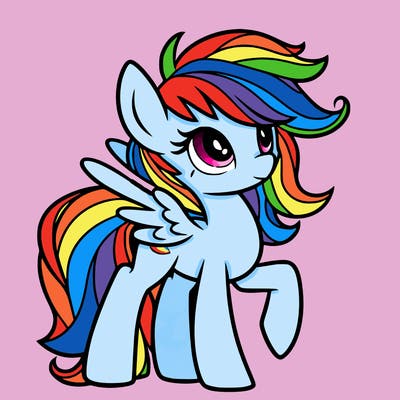 a shy pony with tall hair and tall will small wings