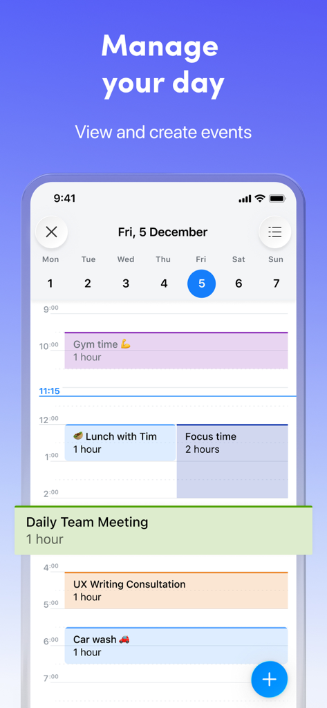 Spark AIカレンダーインターフェース、毎日のイベントと会議の管理用