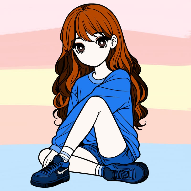 girl sitting realistic