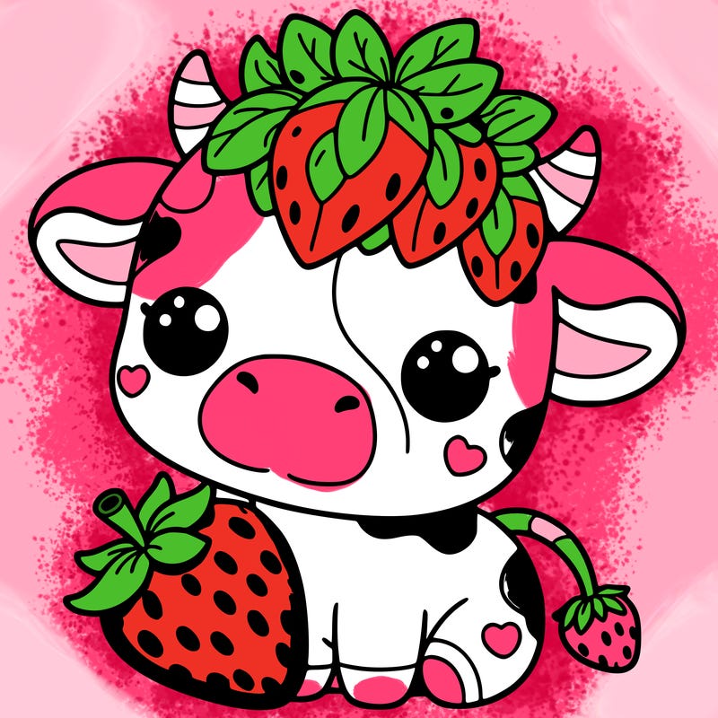 cute strawberry cow