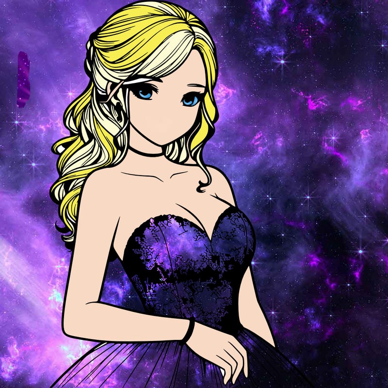 realistic girl in prom dress