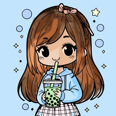 girl with boba tea