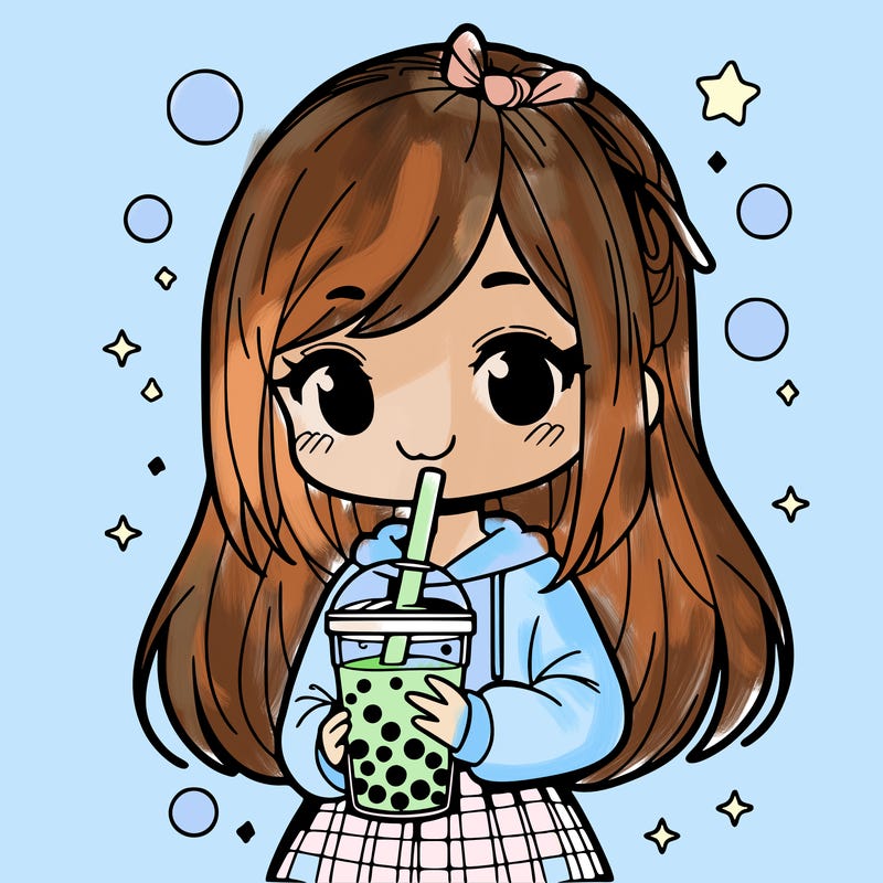 girl with boba tea