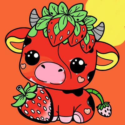 cute strawberry cow