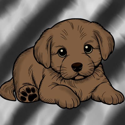 a cute realistic puppy