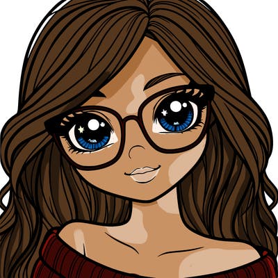 girl with beautiful eyes, hair, and glasses