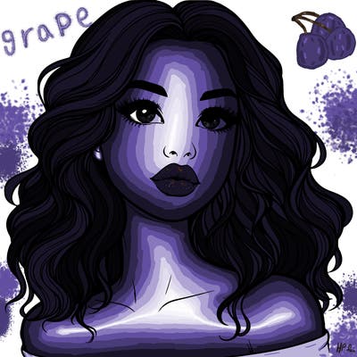 realistic girl with wavy hair and lips