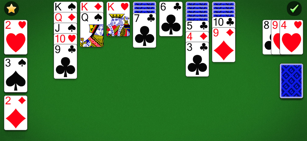 Gameplay screenshot of Classic Solitaire NETFLIX on a green felt background