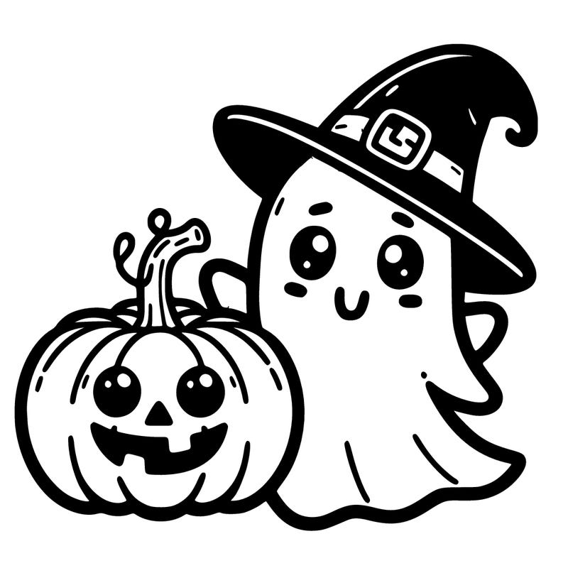 halloween punkin and ghost with hat
