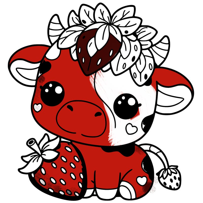 cute strawberry cow