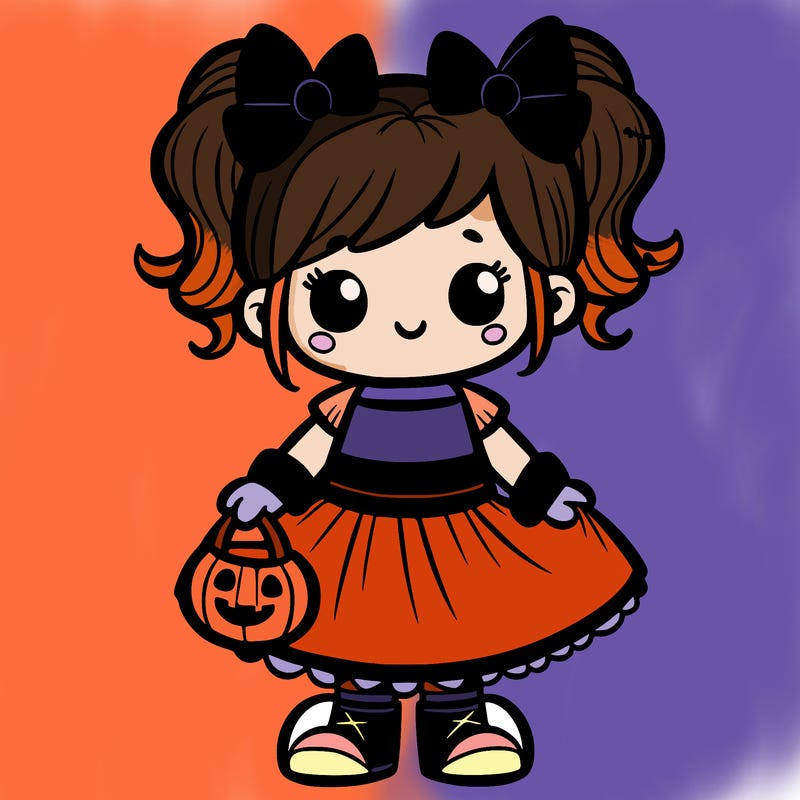 little girl in halloween dress