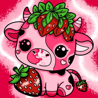 cute strawberry cow