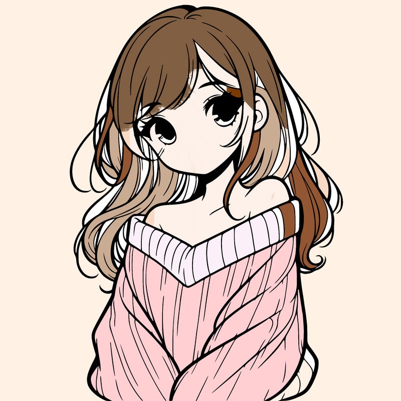 shy pretty girl wearing a sweater that is falling off one shoulder portrait