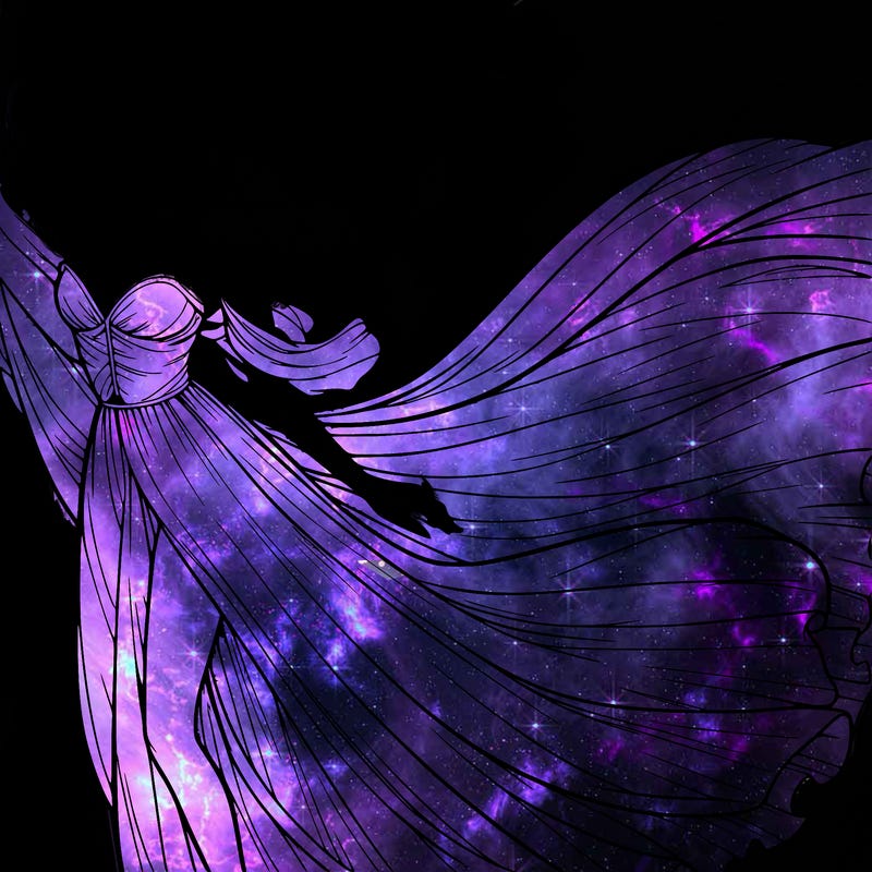 realistic woman in dress flowing the the wind