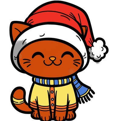 cat wearing a santa hat