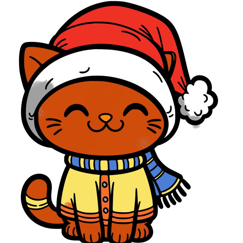 cat wearing a santa hat