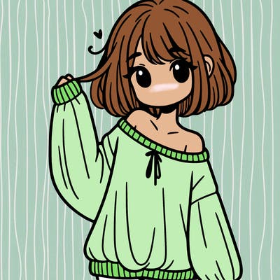 girl in baggy sweater hanging off her shoulder