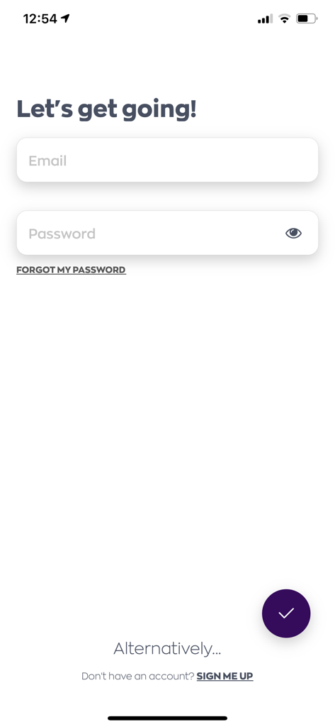 Login screen for the Yellow Cabs taxi booking app featuring email and password fields