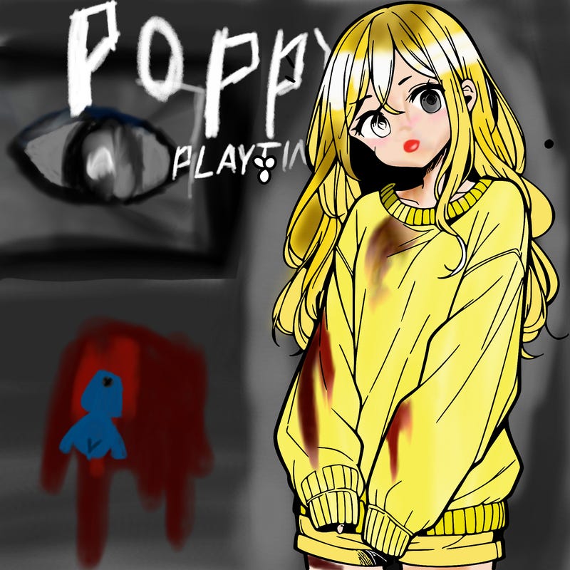 manga teen girl  in a sweater and baggy pants