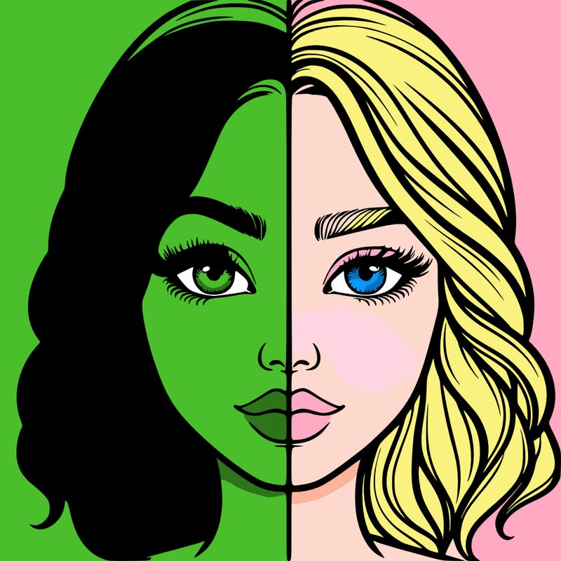 realistic girl split half