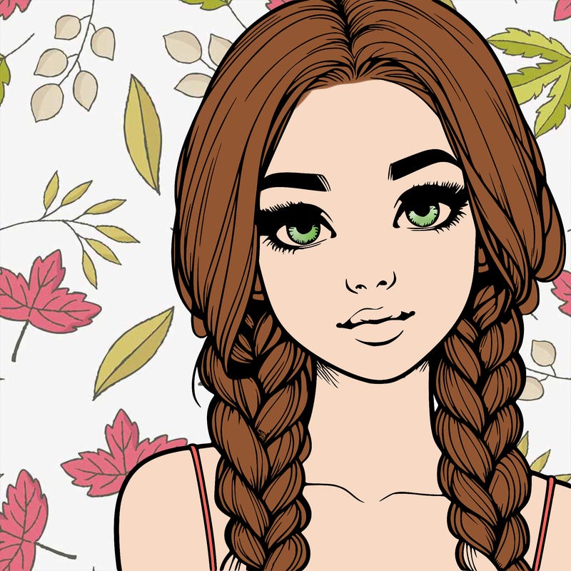 realistic girl with braids