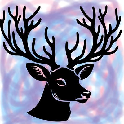 silhouette antlers deer