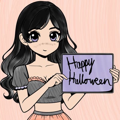 realistic pretty girl holding blank sign