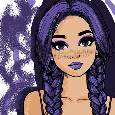 realistic girl with braids