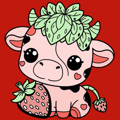 cute strawberry cow