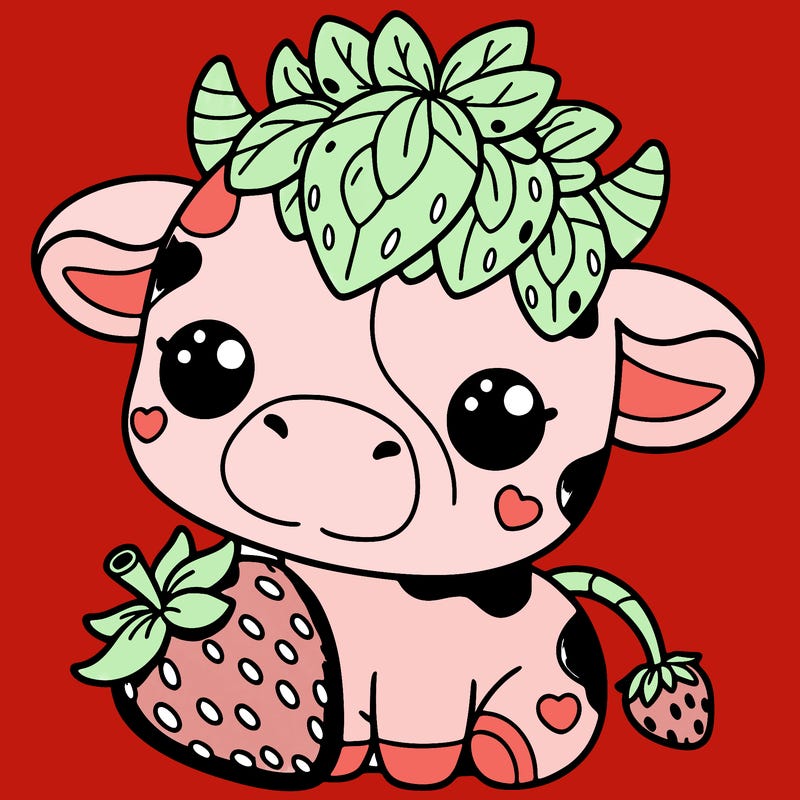 cute strawberry cow