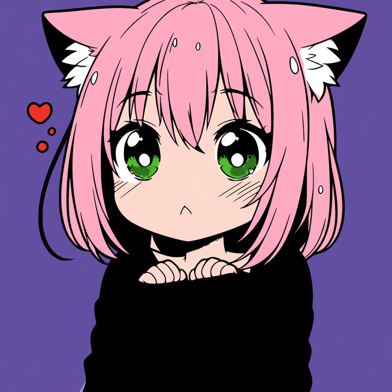 shy anime catgirl