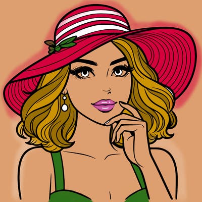 beautiful woman in hat