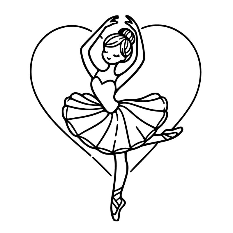 ballerina in a heart shape pose
