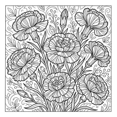 Dive into a world of floral beauty with this captivating striped carnations coloring page, designed especially for teens. Explore intricate details and unleash your vibrant imagination on this stunning botanical artwork.